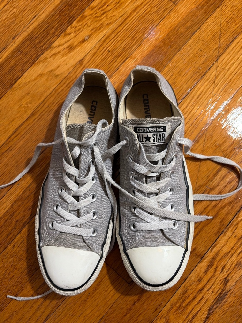 CONVERSE EUC All Star Chucks Chuck Taylor Gray Low Top Sneakers 6.5 8.5 Shoes